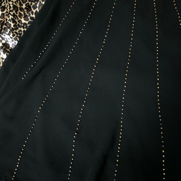 2 / $10 Dina Be Black Gold Beaded Skater Cut Skirt - Picture 5 of 10